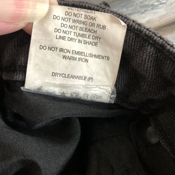 Princess Polly High Rise Distressed Raw Hem Destroyed Ankle Zip Jeans 4 Black - Picture 10 of 12